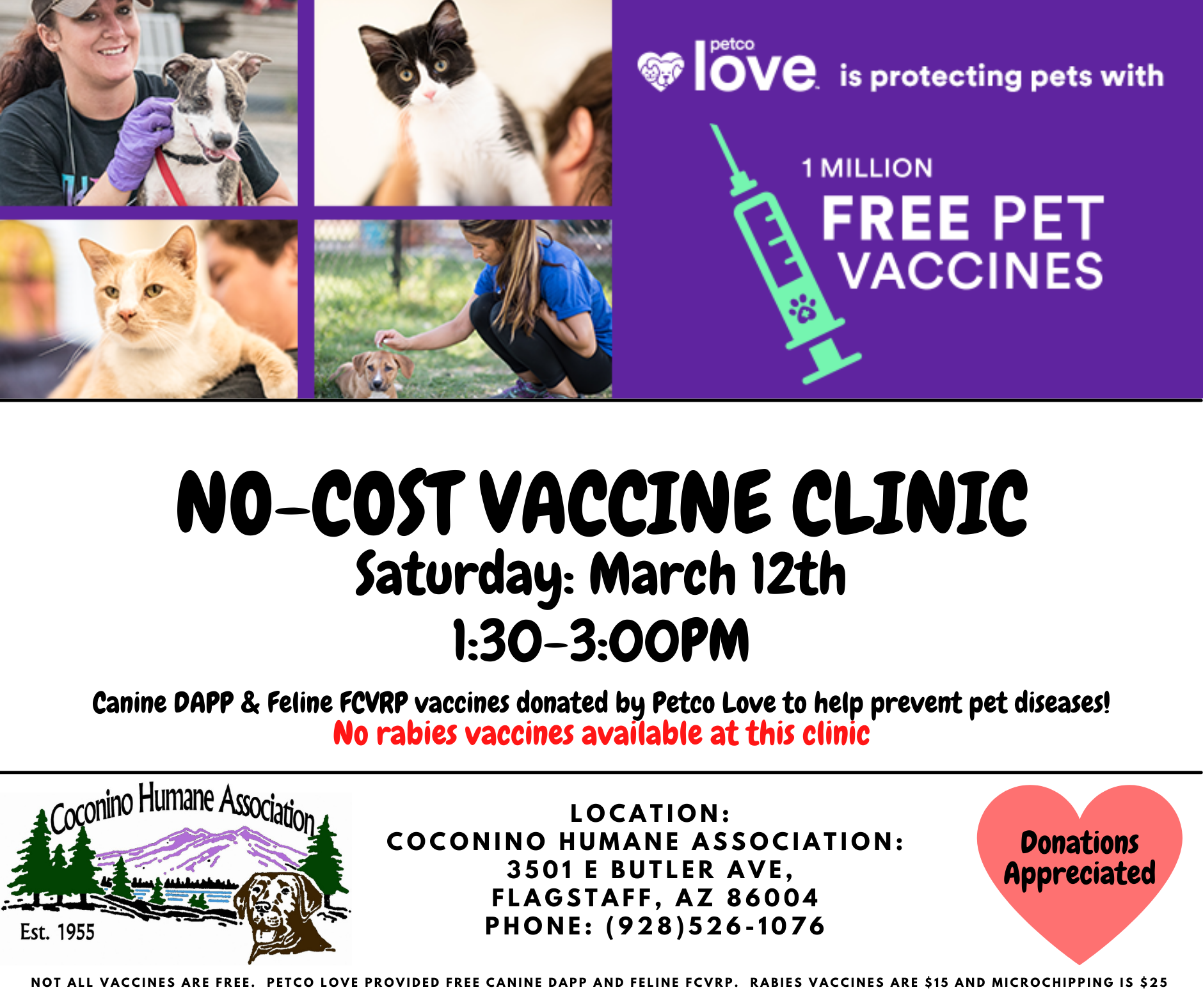 Free Vaccine Clinic – Coconino Humane Association